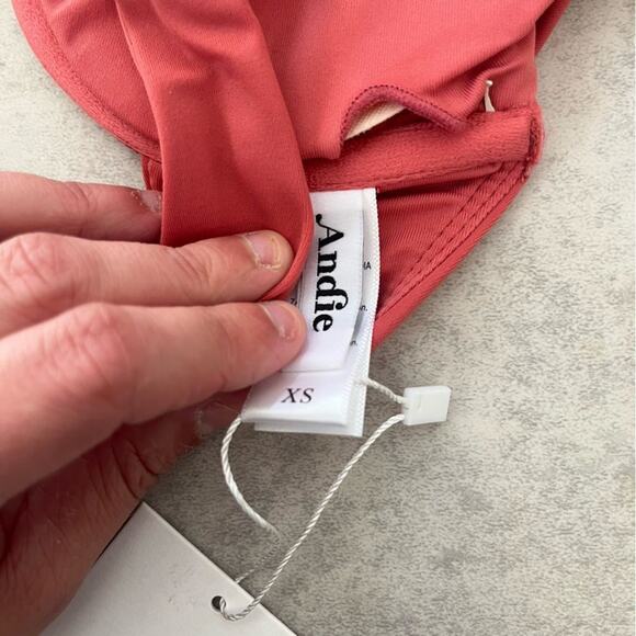 NWT Andie Swim Sicily Top Punch Pink XS Underwire Cups Bikini Bra Style Coral - Picture 5 of 8